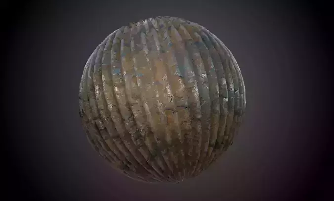 Metal Rusted Corragated Seamless PBR Texture