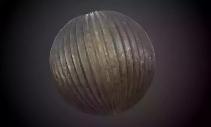 Metal Rusted Corragated Seamless PBR Texture