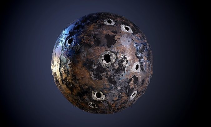 Metal Rusted Bullet Holes Seamless PBR Texture Texture