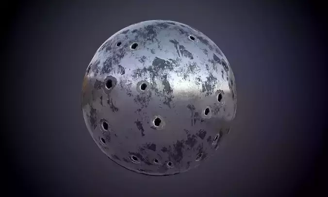 Metal Rust Bullet Holes Seamless PBR Texture