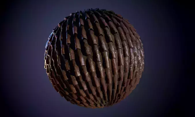 Roof Vintage Tile Seamless PBR Texture