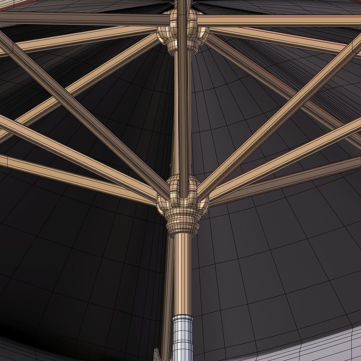 Umbrella Patio Parasol 6 Low-poly 3D model_17