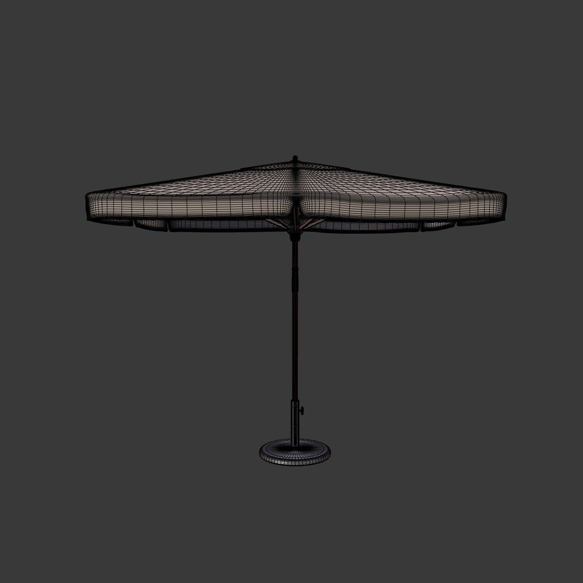 Umbrella Patio Parasol 6 Low-poly 3D model_3