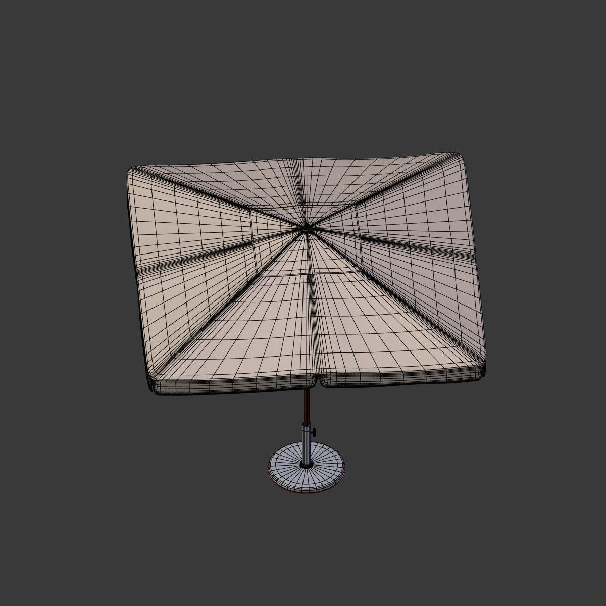 Umbrella Patio Parasol 6 Low-poly 3D model_13
