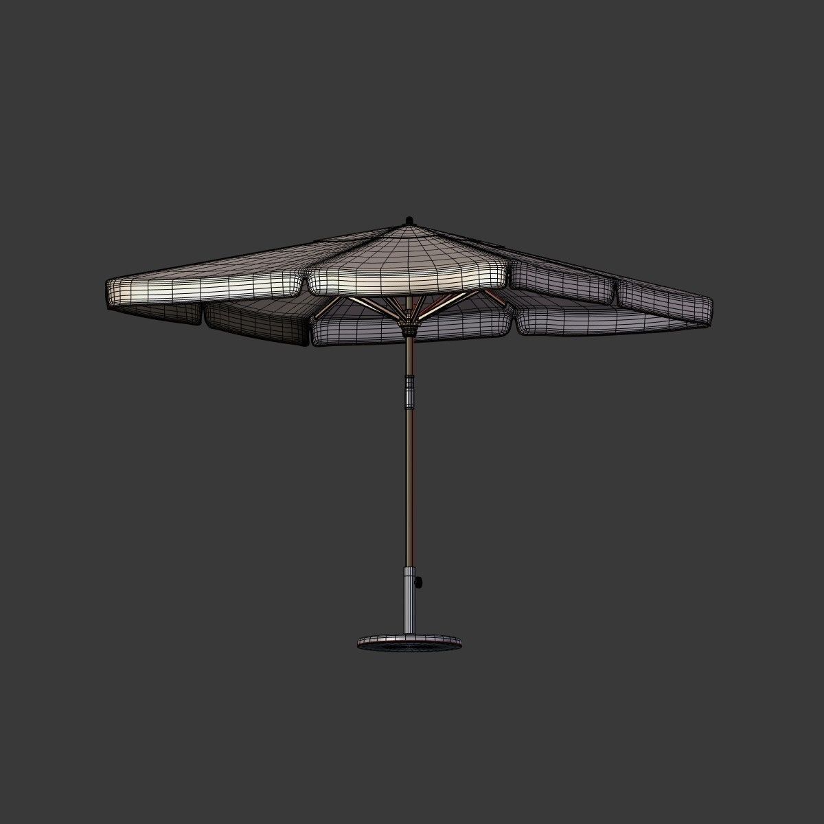 Umbrella Patio Parasol 6 Low-poly 3D model_9