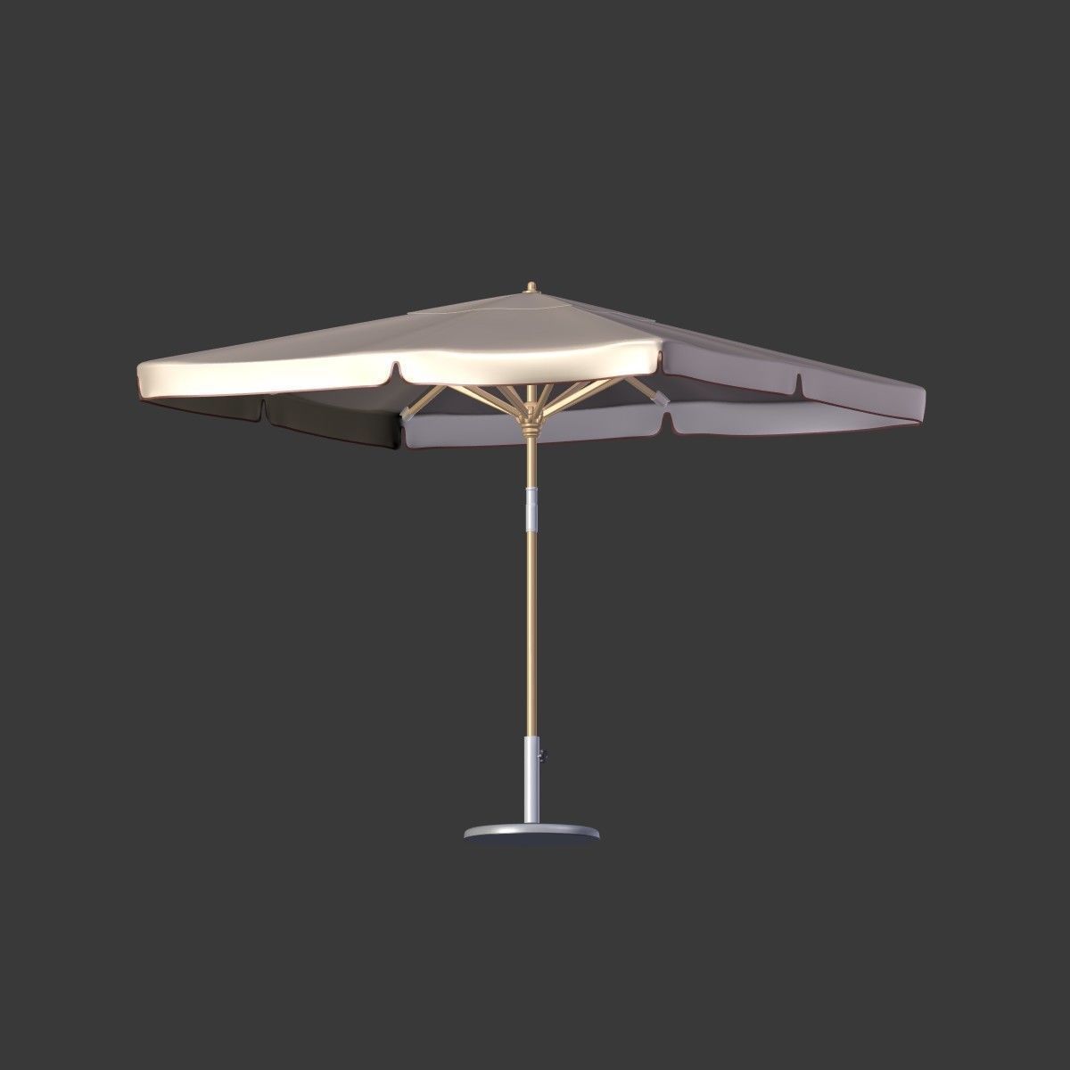 Umbrella Patio Parasol 6 Low-poly 3D model_8