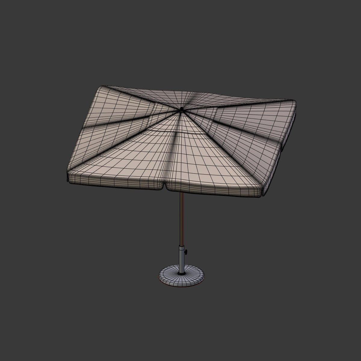 Umbrella Patio Parasol 6 Low-poly 3D model_7