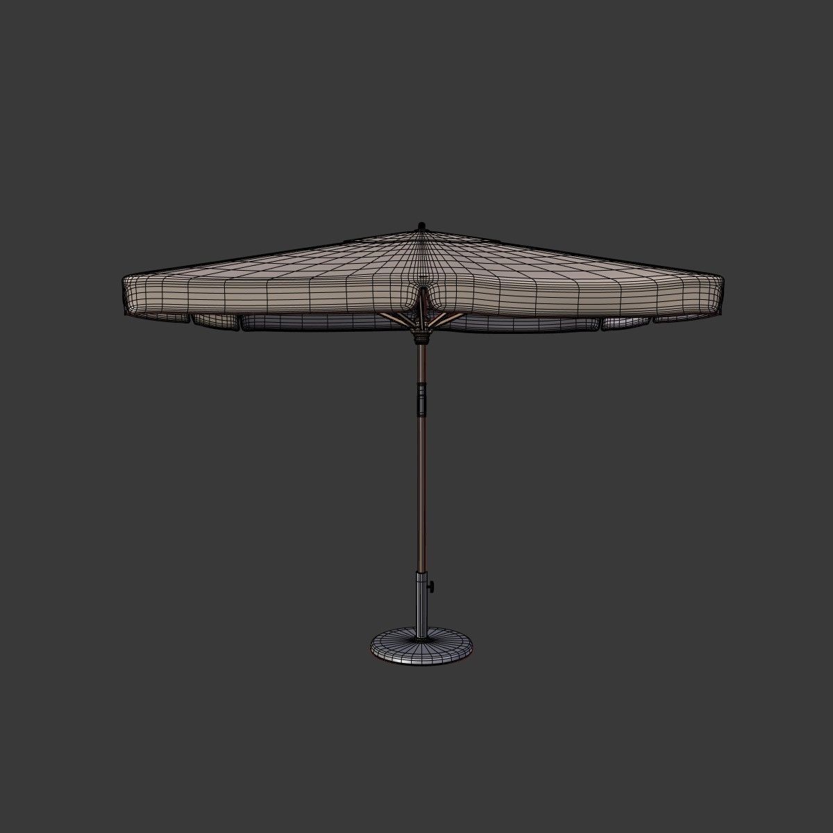 Umbrella Patio Parasol 6 Low-poly 3D model_2