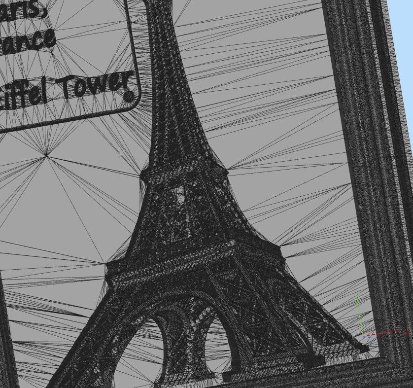 Eiffel Tower Panno STL File for CNC Relief engraving 3D model_6