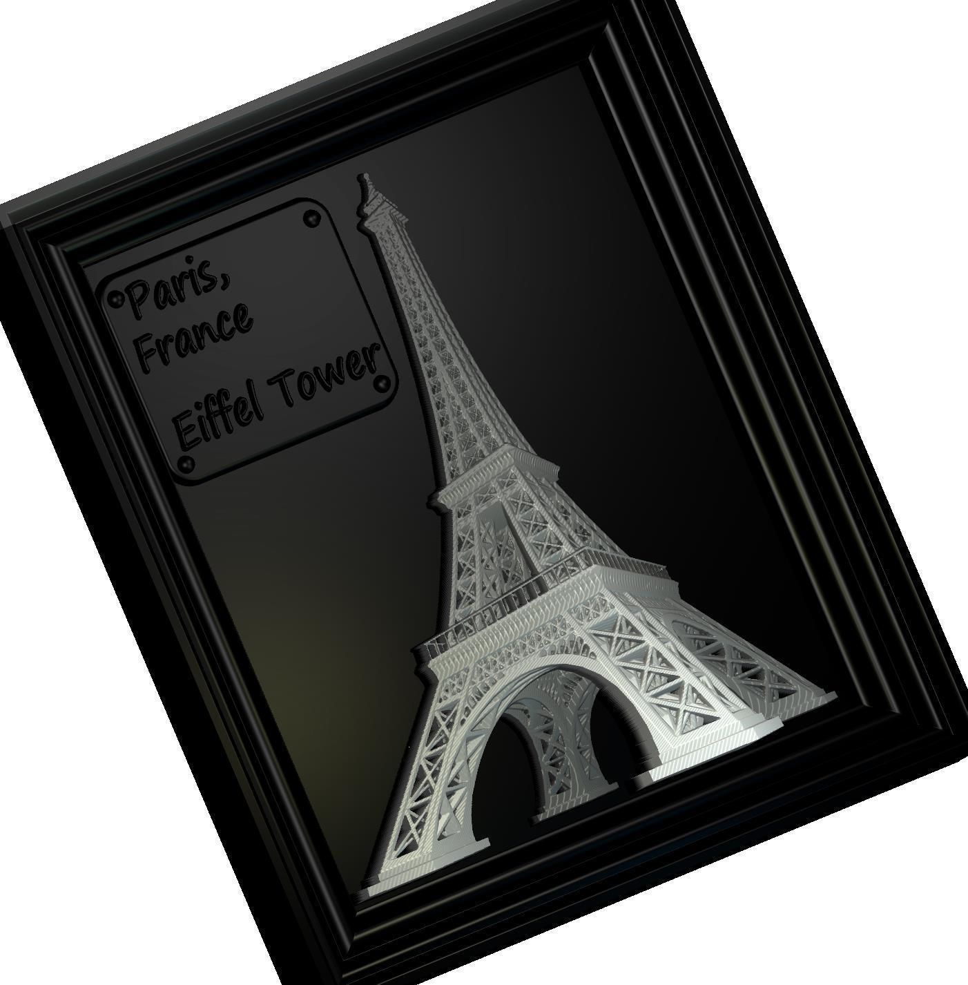 Eiffel Tower Panno STL File for CNC Relief engraving 3D model_9