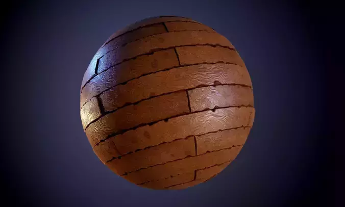 Wood Floor Stylized Planks Seamless PBR Texture Texture