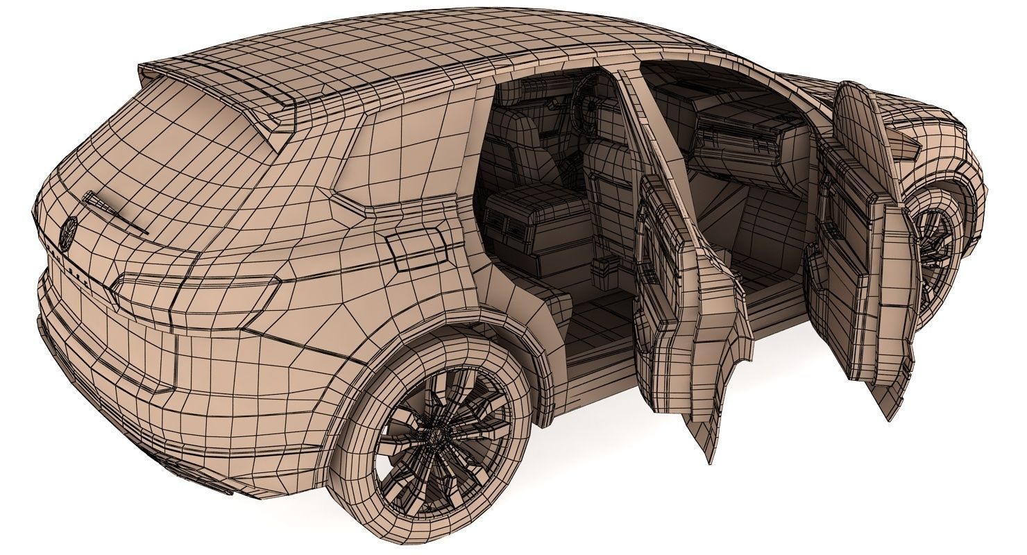 Volksvagen Touareg 2019 Low-poly 3D model_14