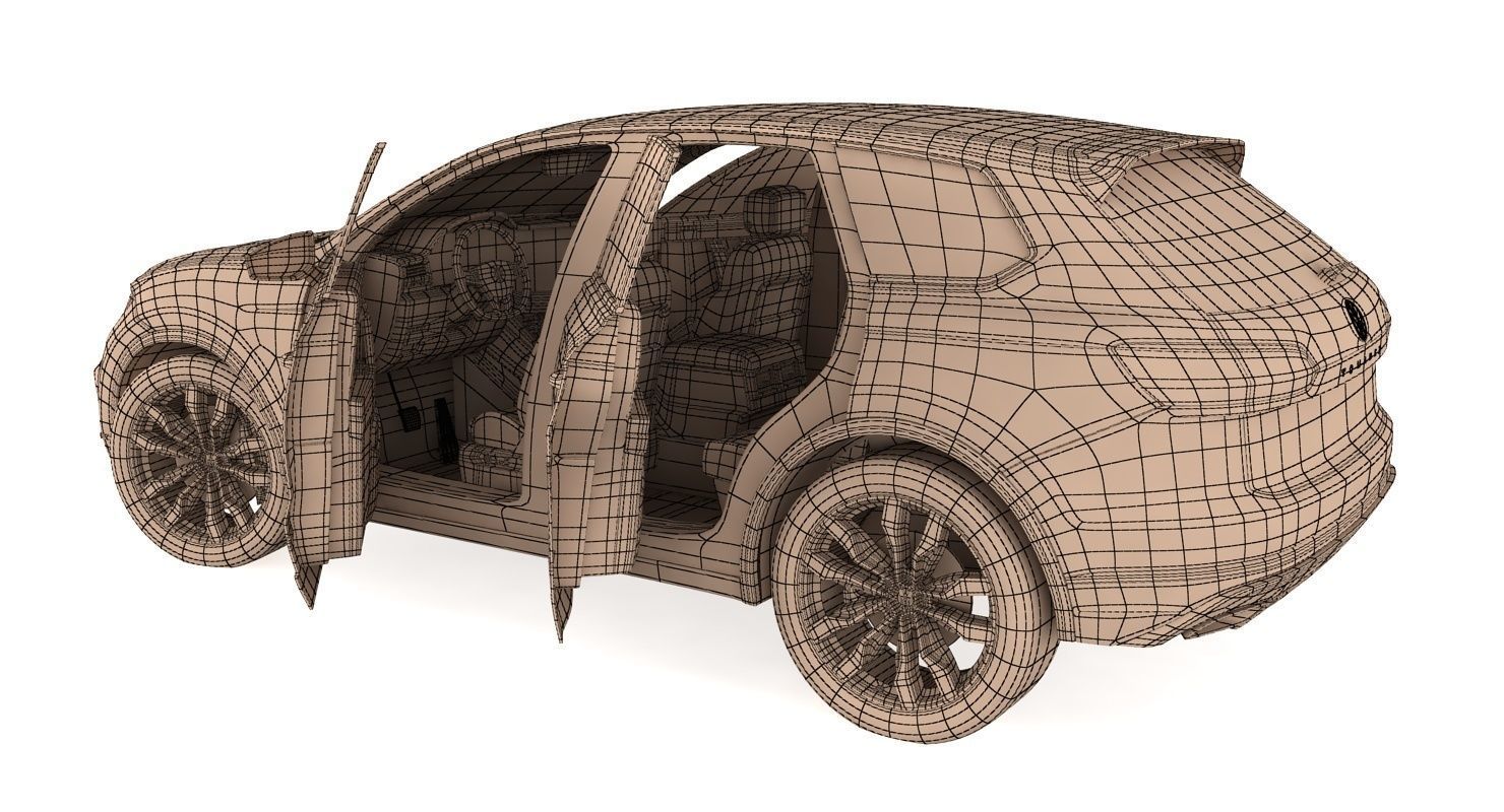 Volksvagen Touareg 2019 Low-poly 3D model_10