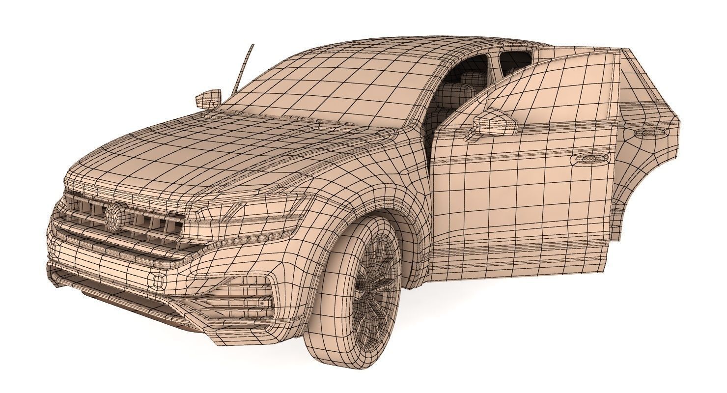 Volksvagen Touareg 2019 Low-poly 3D model_11