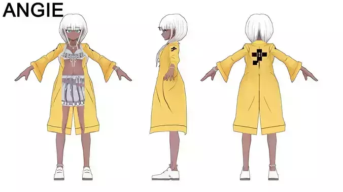 Angie Yonaga low poly Low-poly 3D model