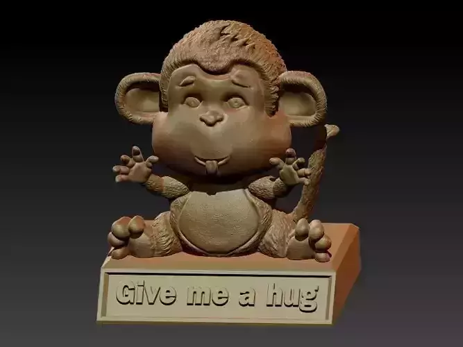 Monkey need a hug 3D print model