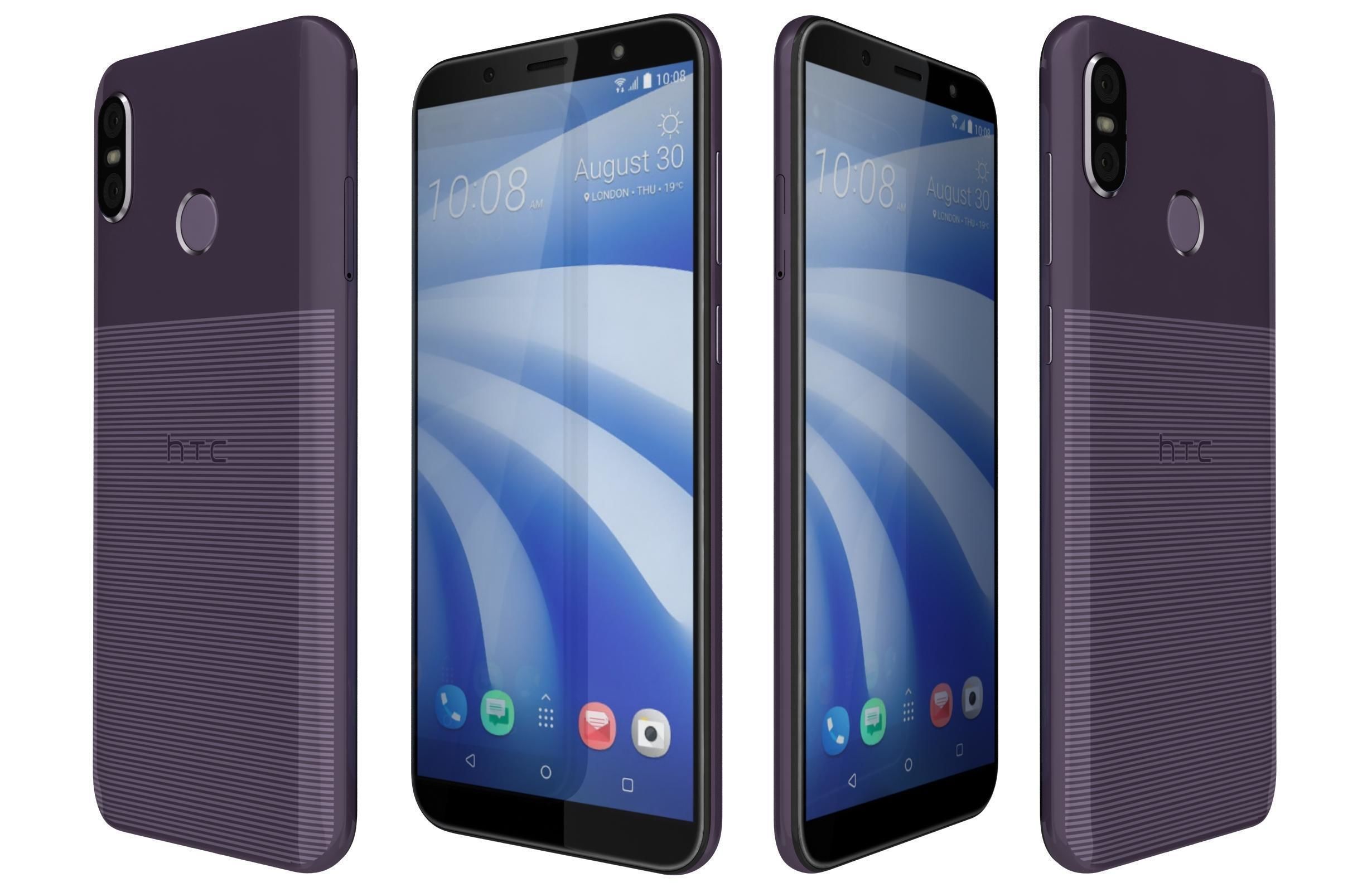 HTC U12 Life Moonlight Blue and Twilight Purple 3D model_3