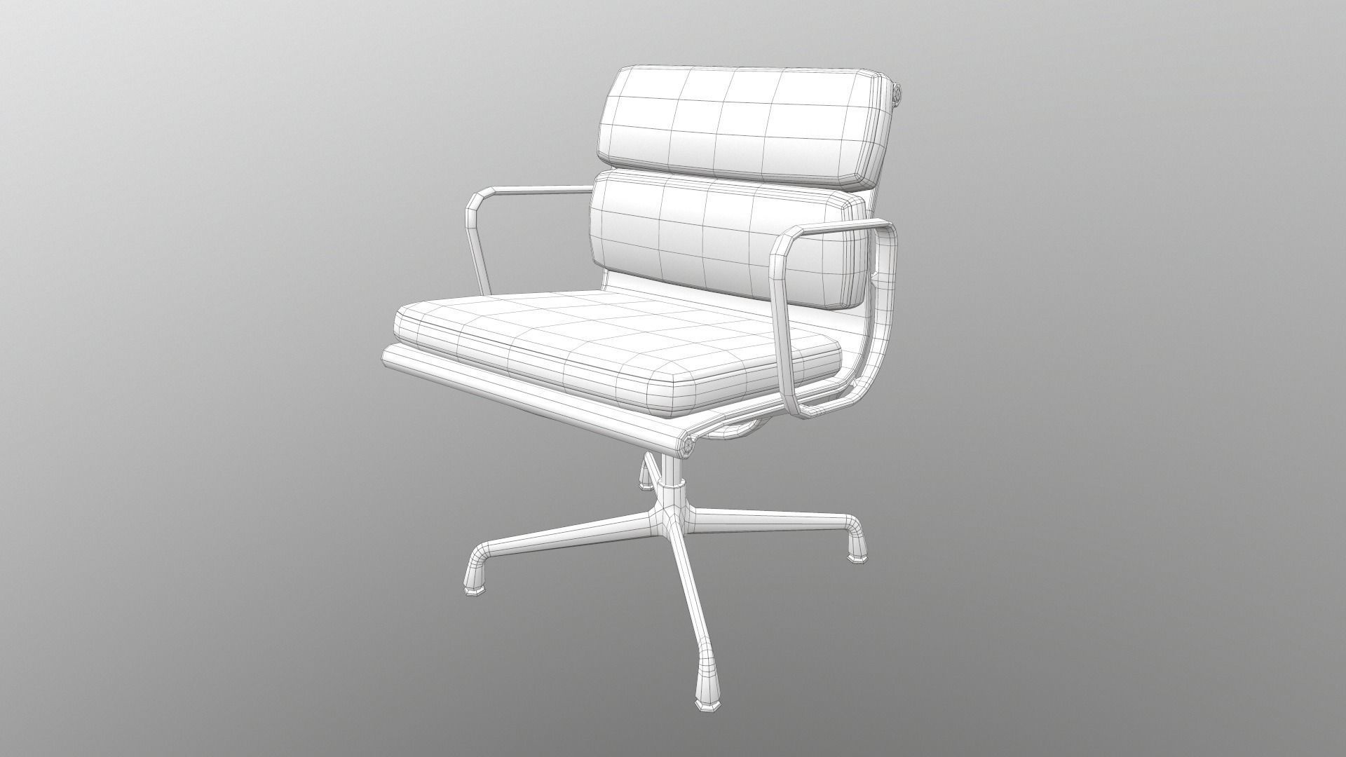 vitra Soft Pad Armchair Low-poly 3D model_6