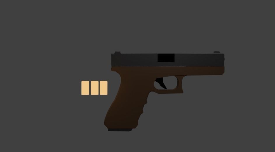 Low Poly Glock 18 Low-poly 3D model_1