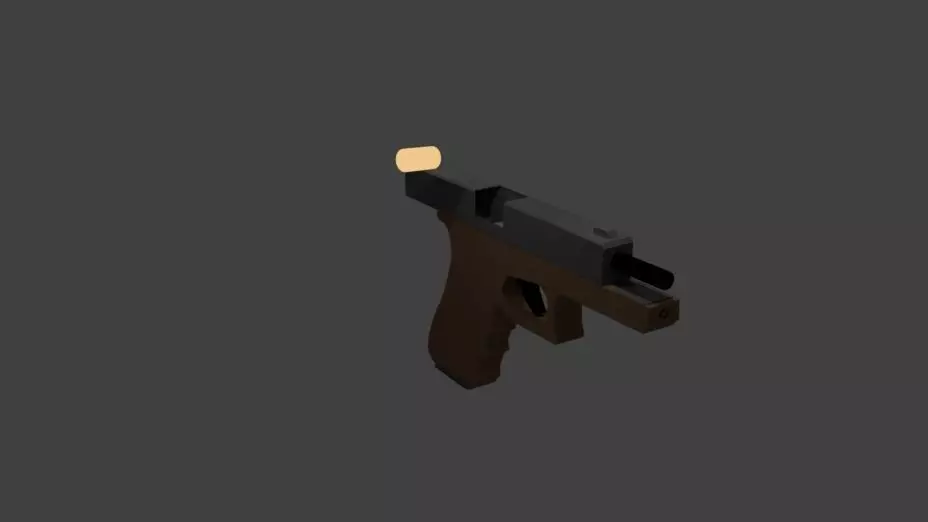 Low Poly Glock 18 Low-poly 3D model_0