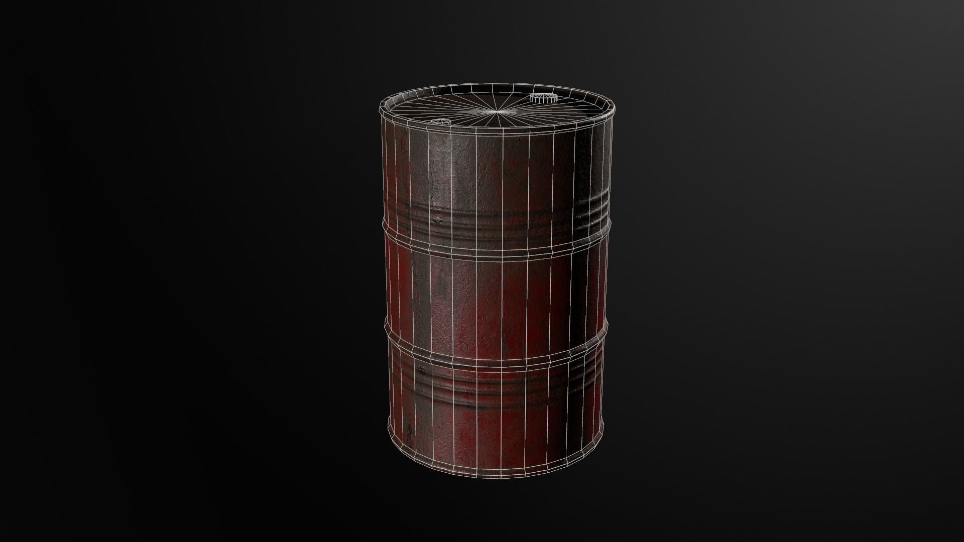 iron barrel Low-poly 3D model_1
