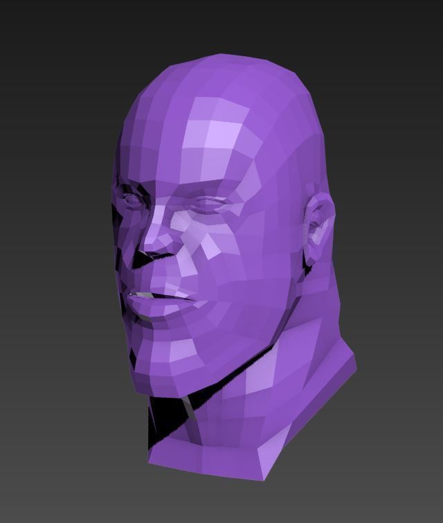 Low poly Thanos Head Model Free 3D model_3