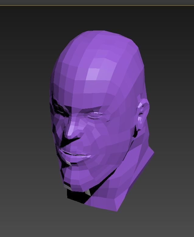 Low poly Thanos Head Model Free 3D model_1