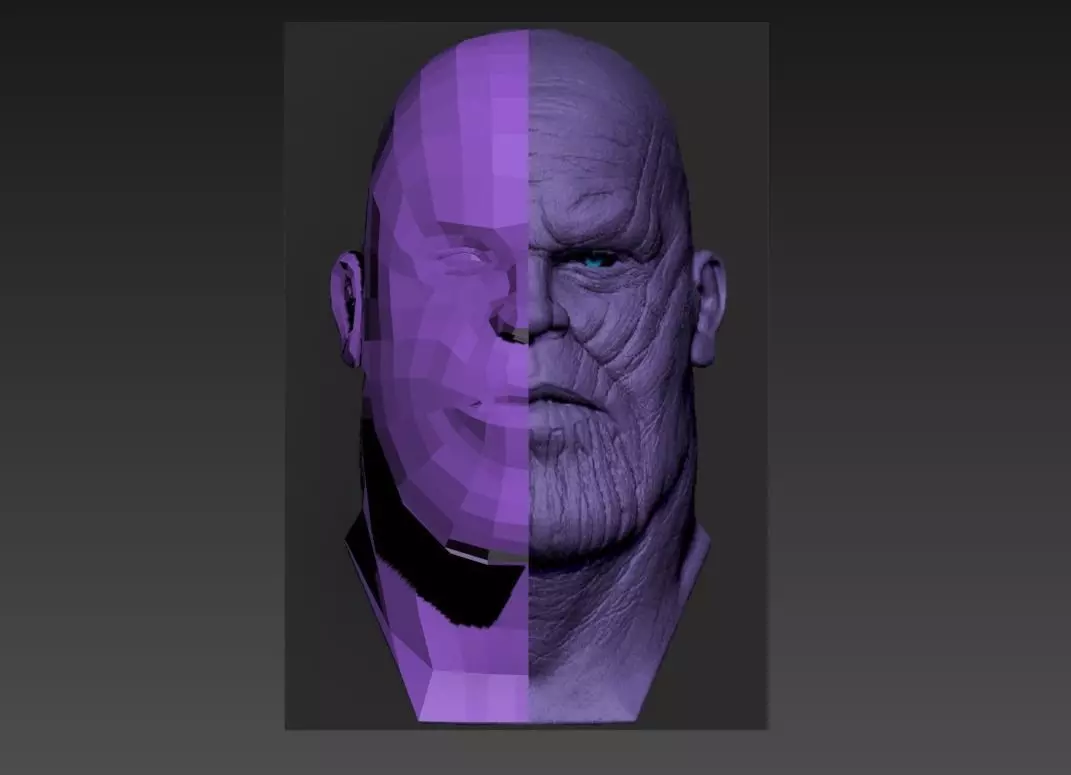 Low poly Thanos Head Model Free 3D model_0