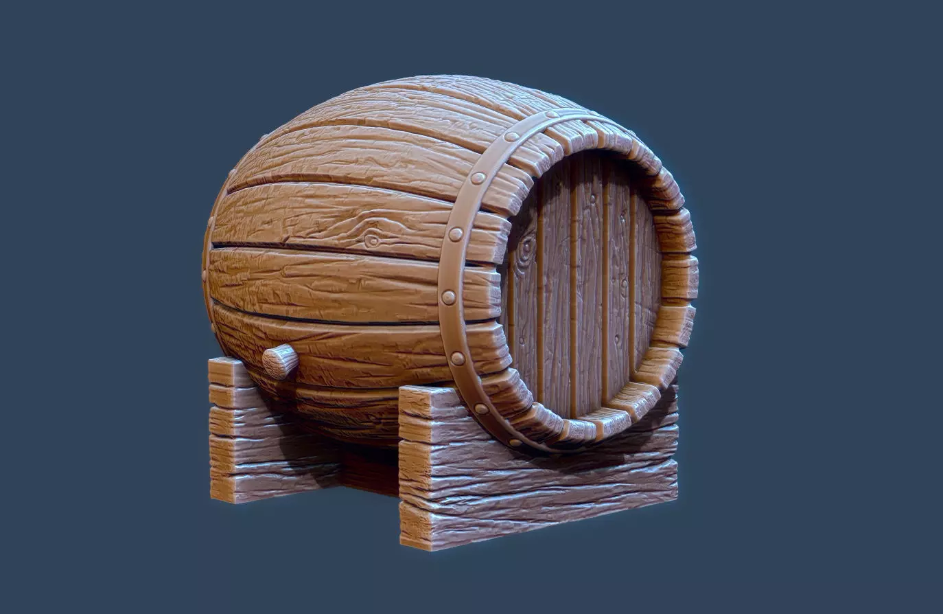 TTRPG Barrel and Stand Mini Free 3D print model