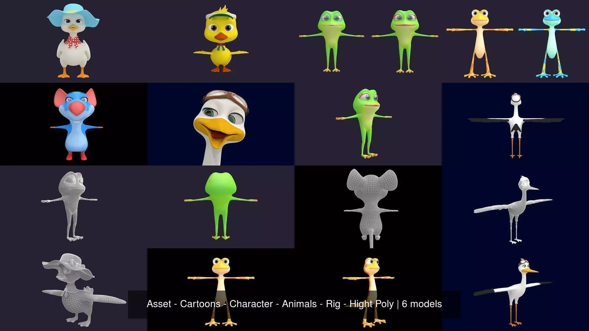 Asset - Cartoons - Character - Animals - Rig - Hight Poly 3D Model Collection_0