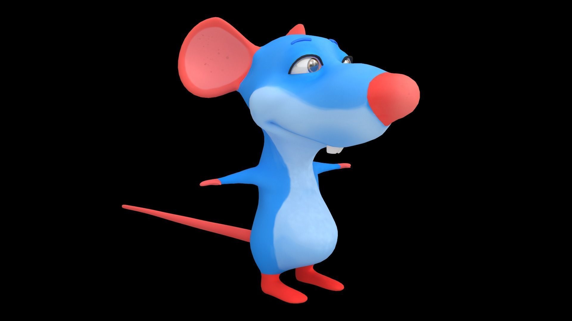 Asset - Cartoons - Character - Animals - Rig - Rat - Hight Poly Low-poly 3D model_3