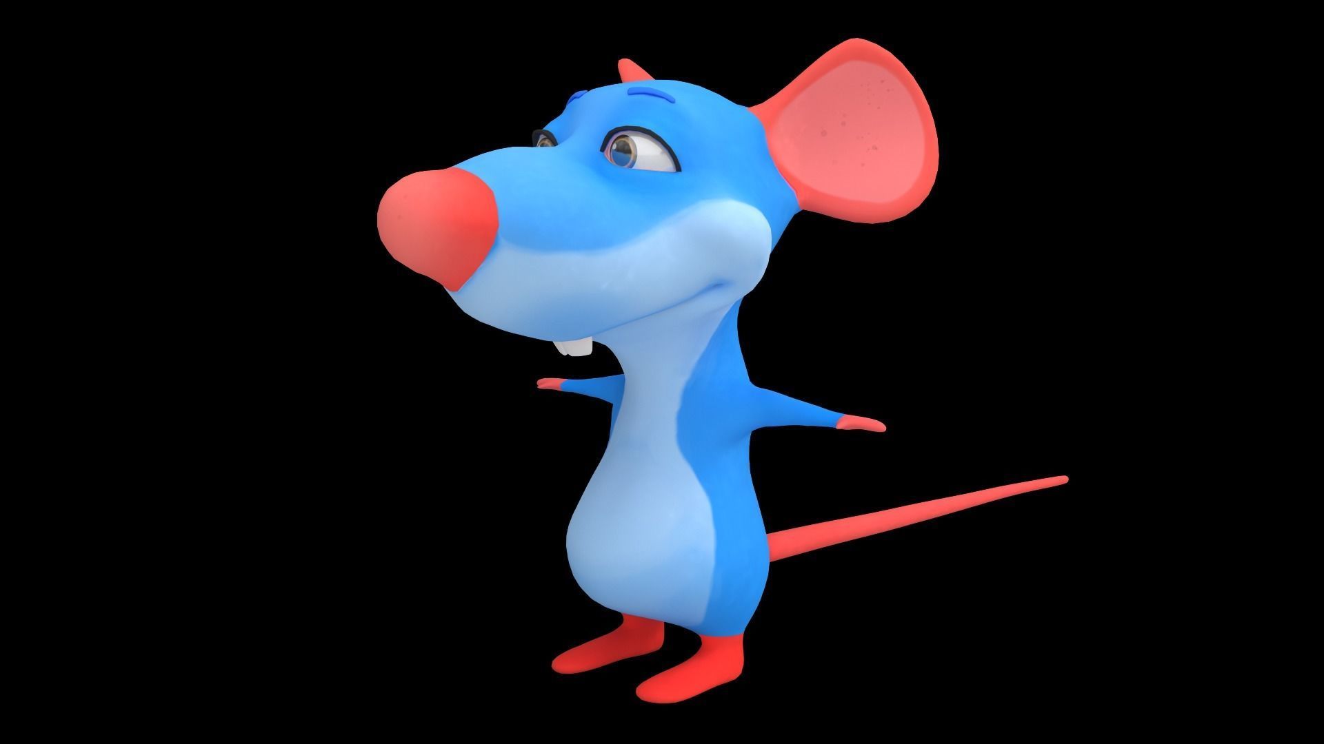 Asset - Cartoons - Character - Animals - Rig - Rat - Hight Poly Low-poly 3D model_4