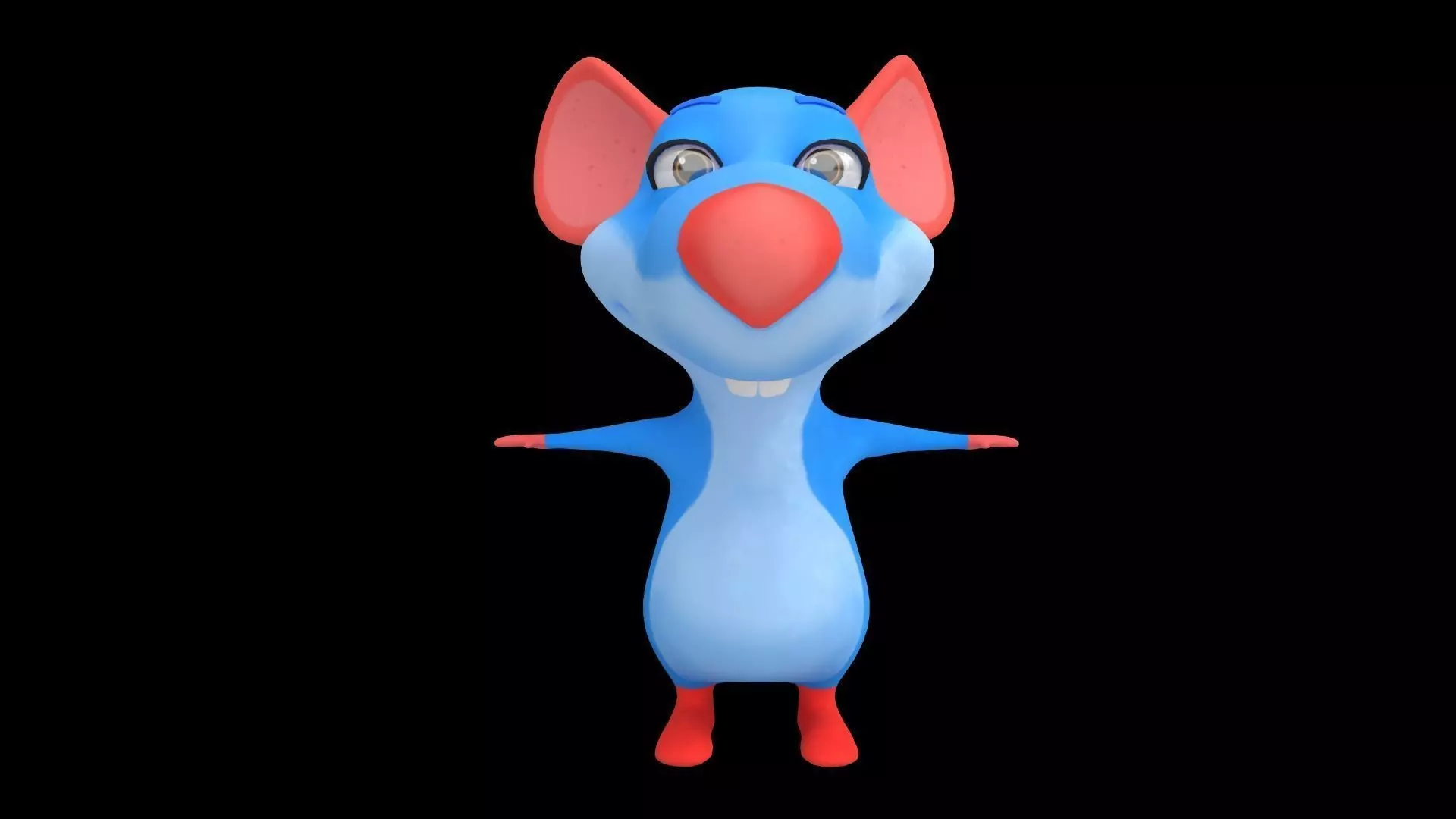 Asset - Cartoons - Character - Animals - Rig - Rat - Hight Poly Low-poly 3D model_0