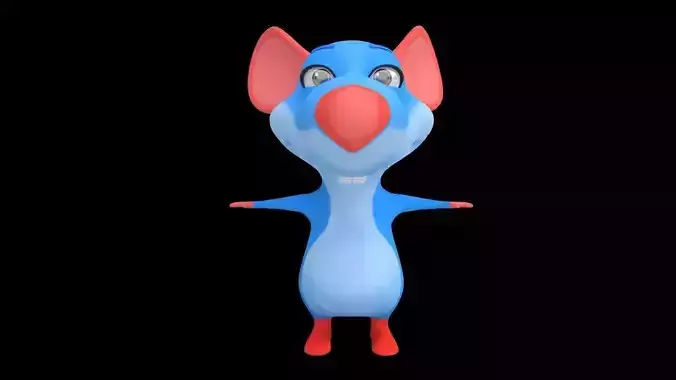 Asset - Cartoons - Character - Animals - Rig - Rat - Hight Poly Low-poly 3D model