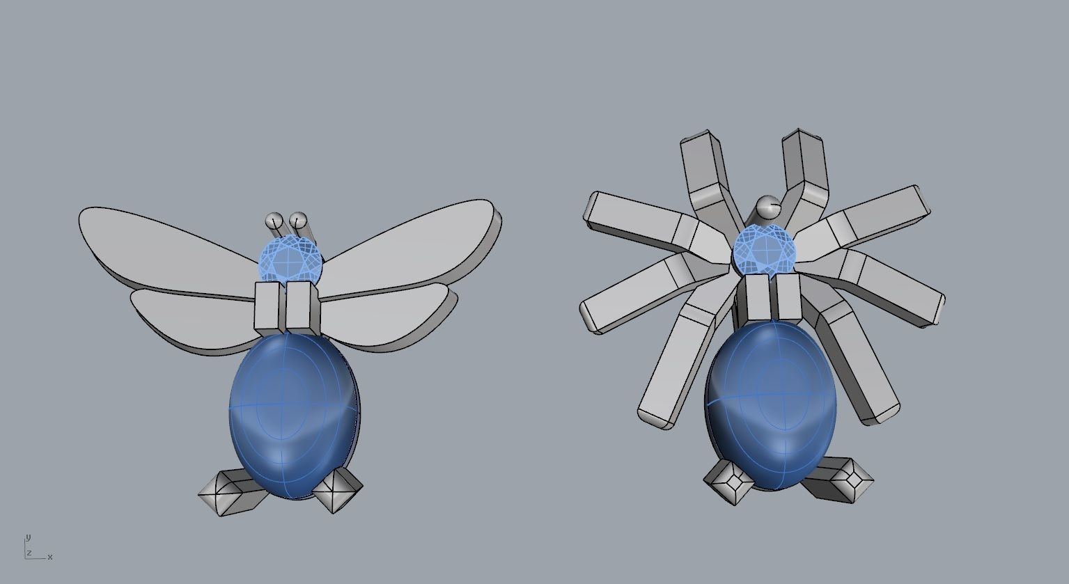 bee and spider 3D print model_4