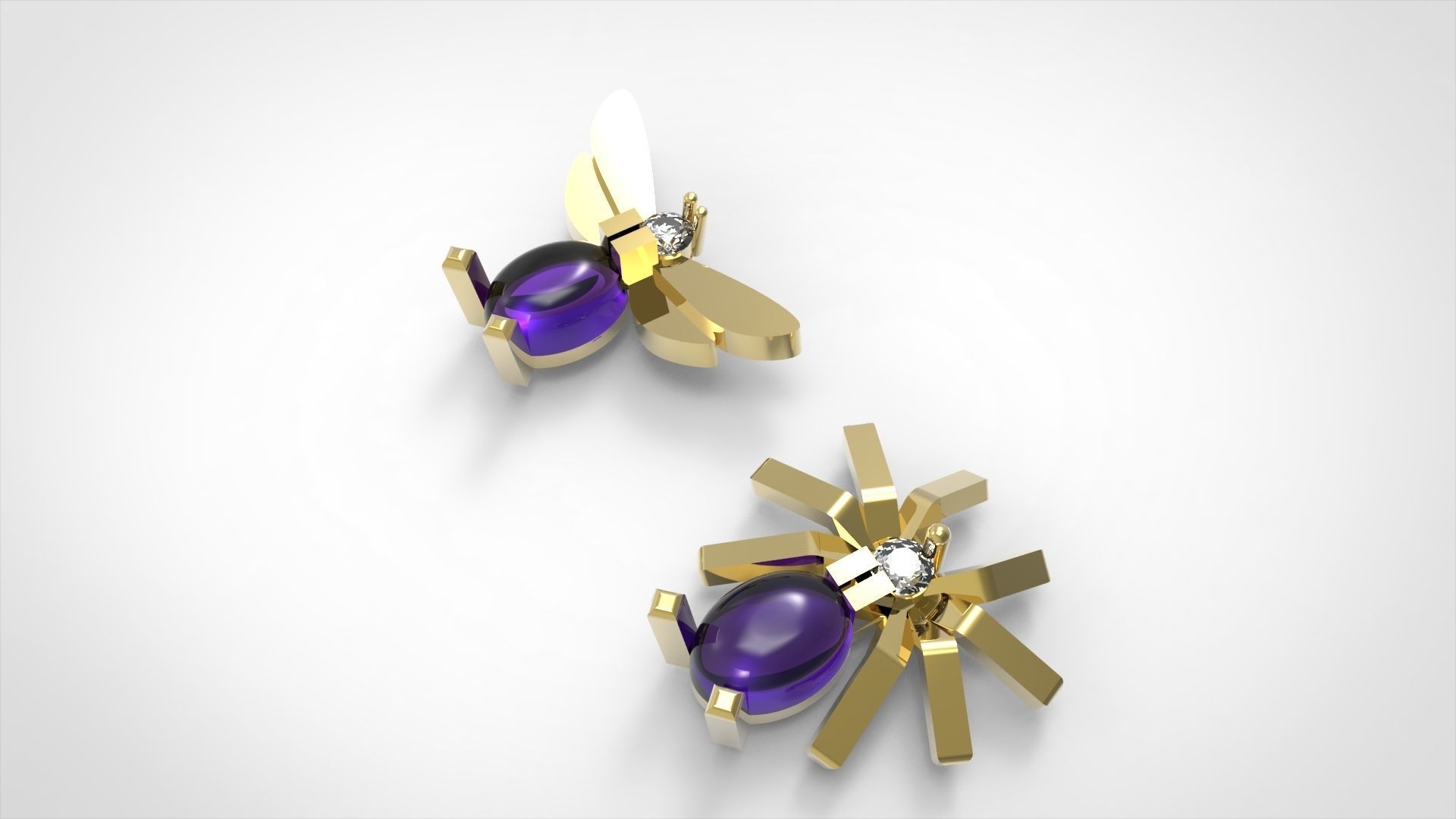 bee and spider 3D print model_1