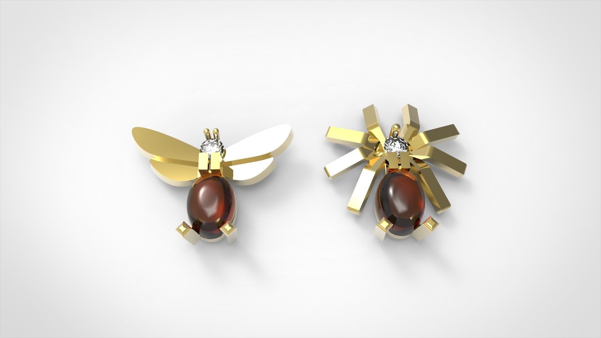 bee and spider 3D print model_2