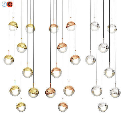 Dora 3 Led Linear Suspension Light by Seed Design 3D model