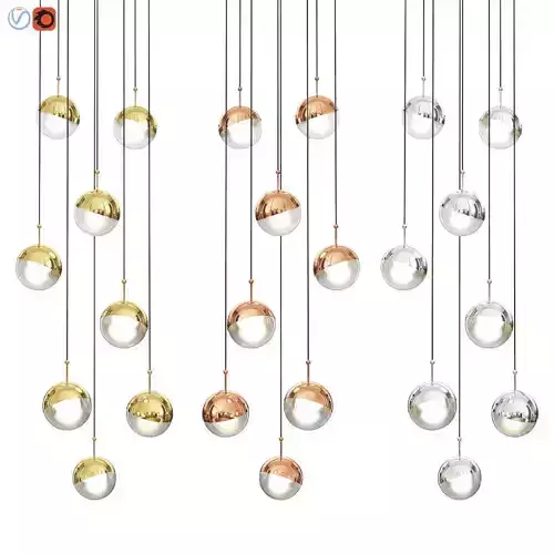 Dora 3 Led Linear Suspension Light by Seed Design 3D model