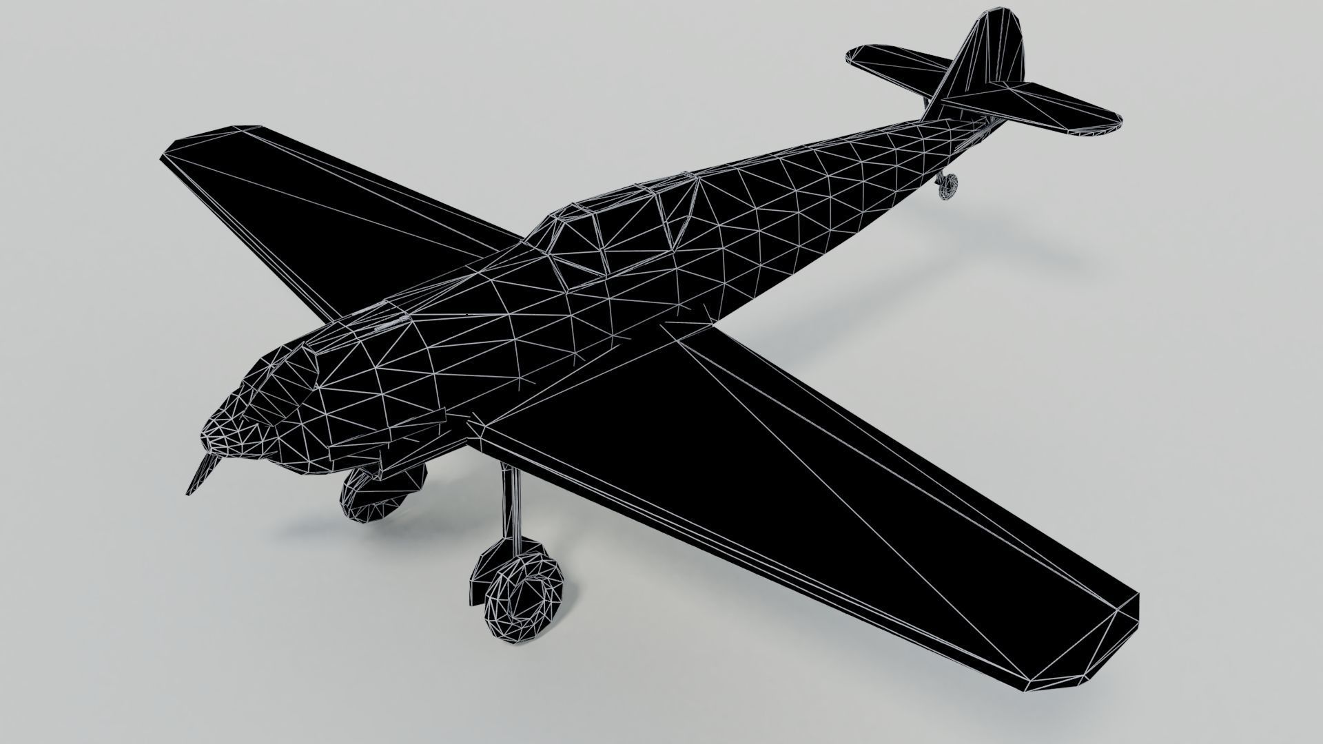 Messerschmitt Bf109B  Low-poly 3D model_15