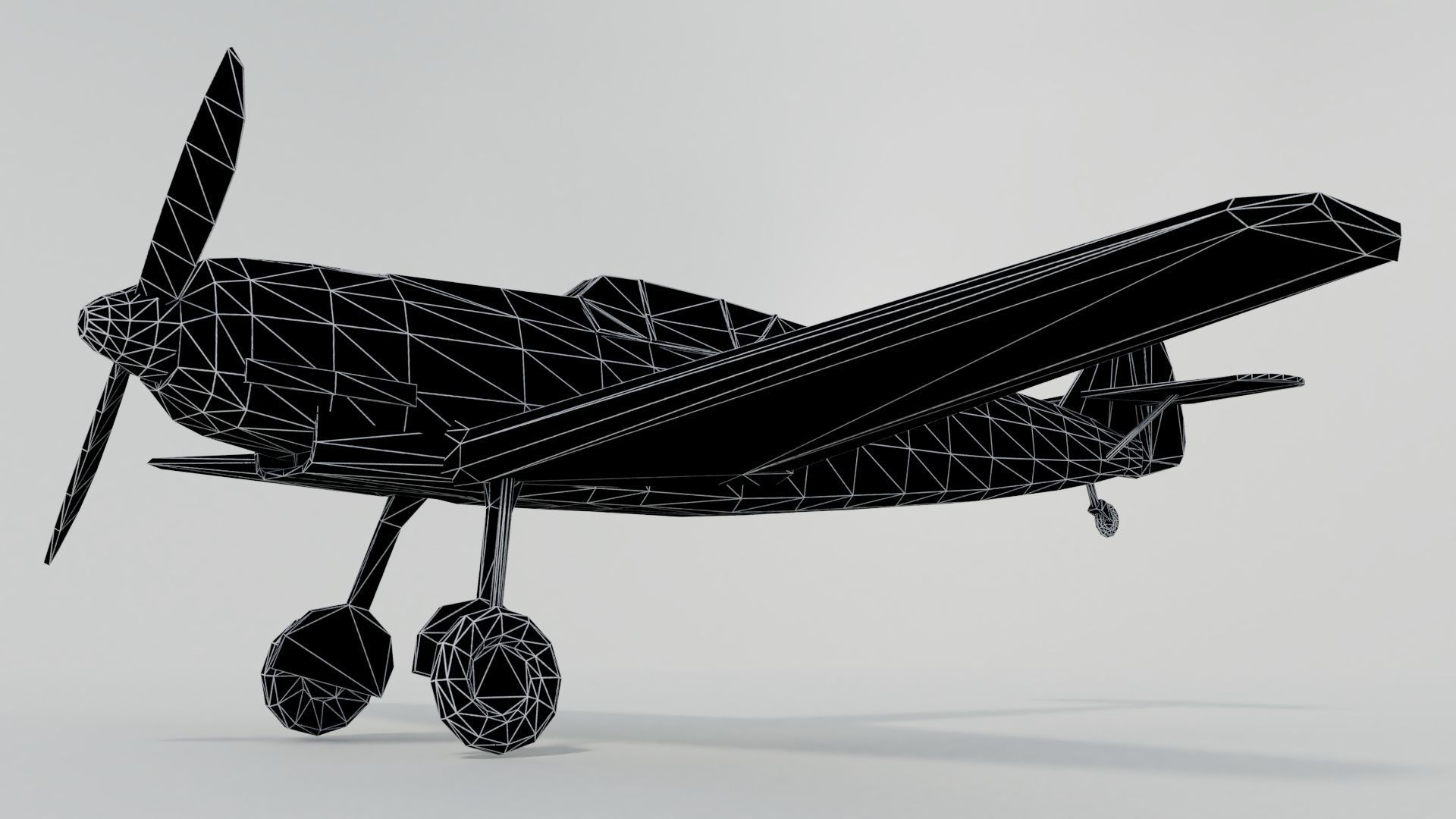 Messerschmitt Bf109B  Low-poly 3D model_14