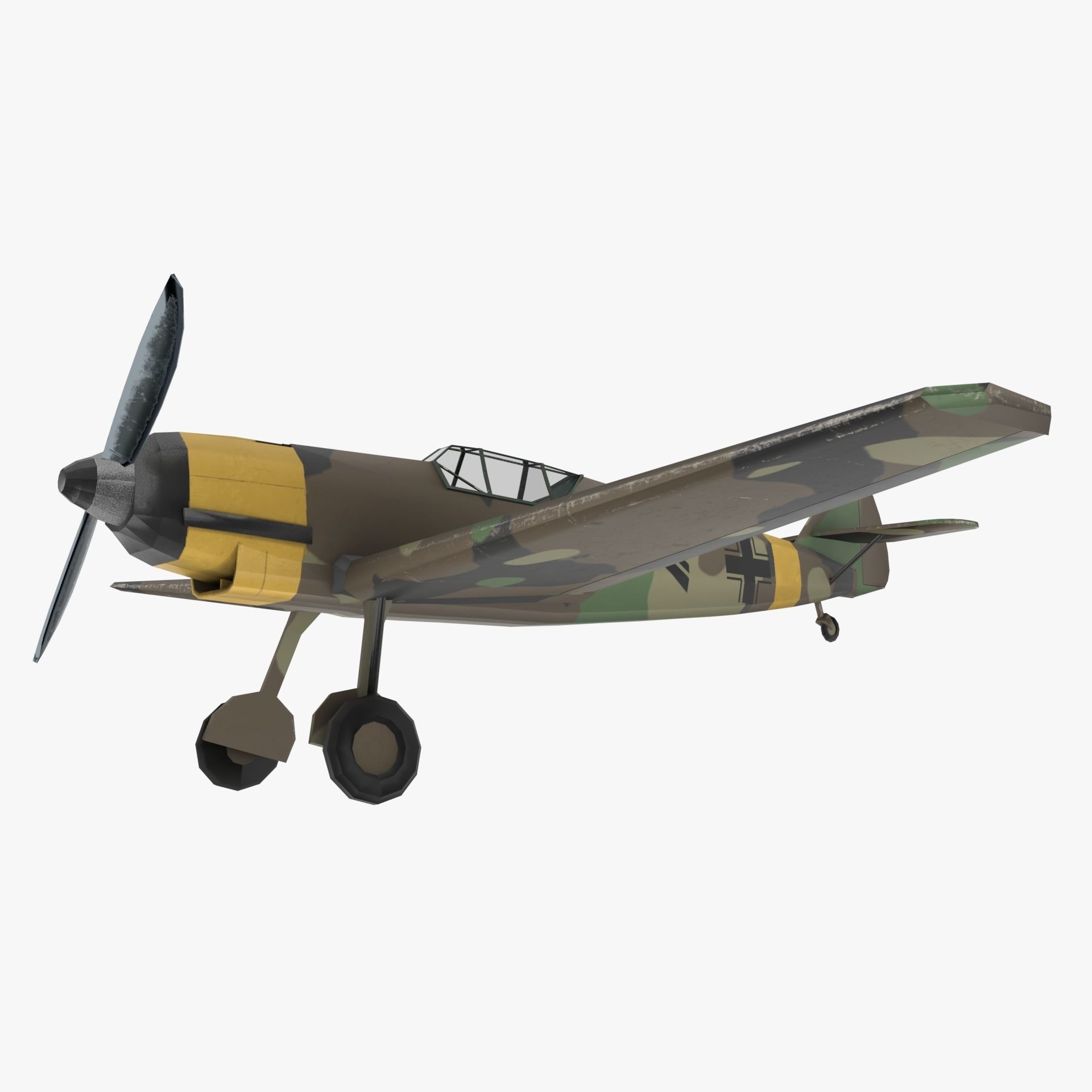 Messerschmitt Bf109B  Low-poly 3D model_12