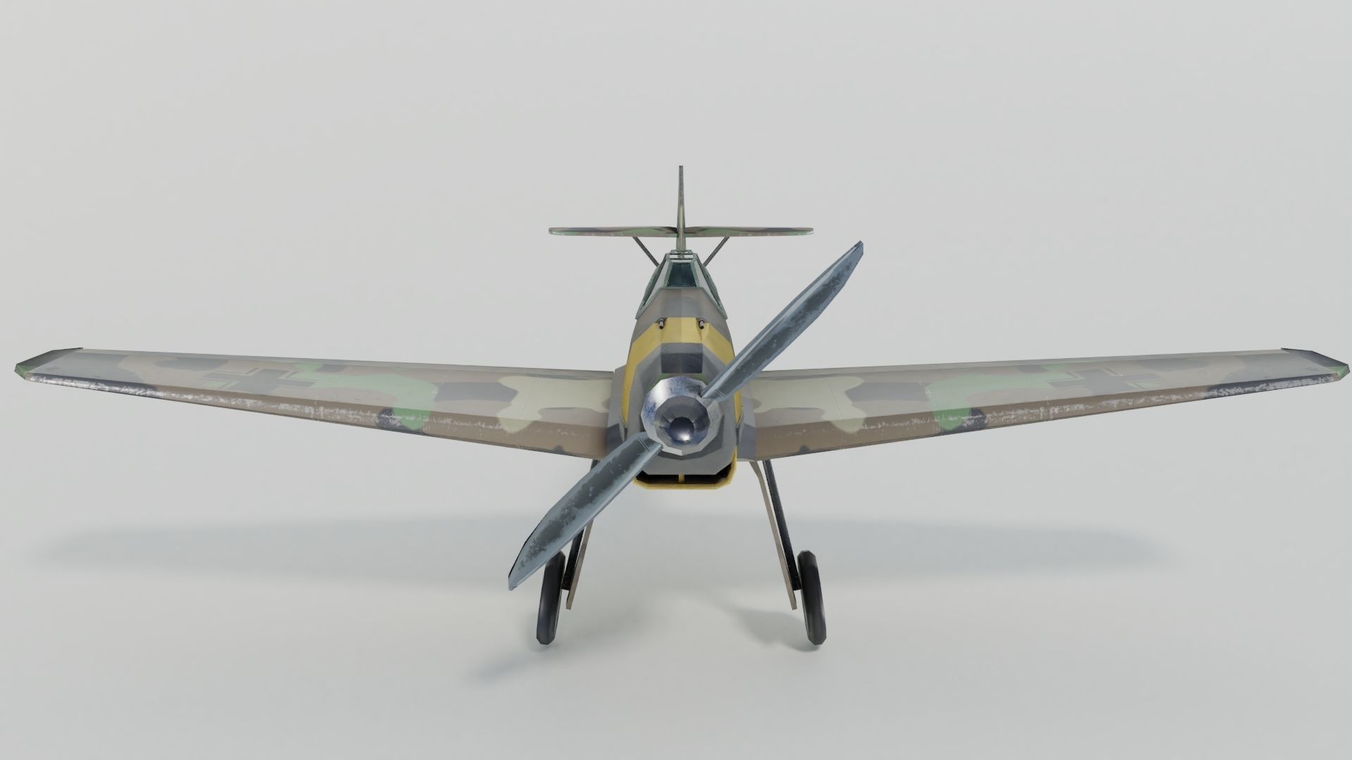 Messerschmitt Bf109B  Low-poly 3D model_2