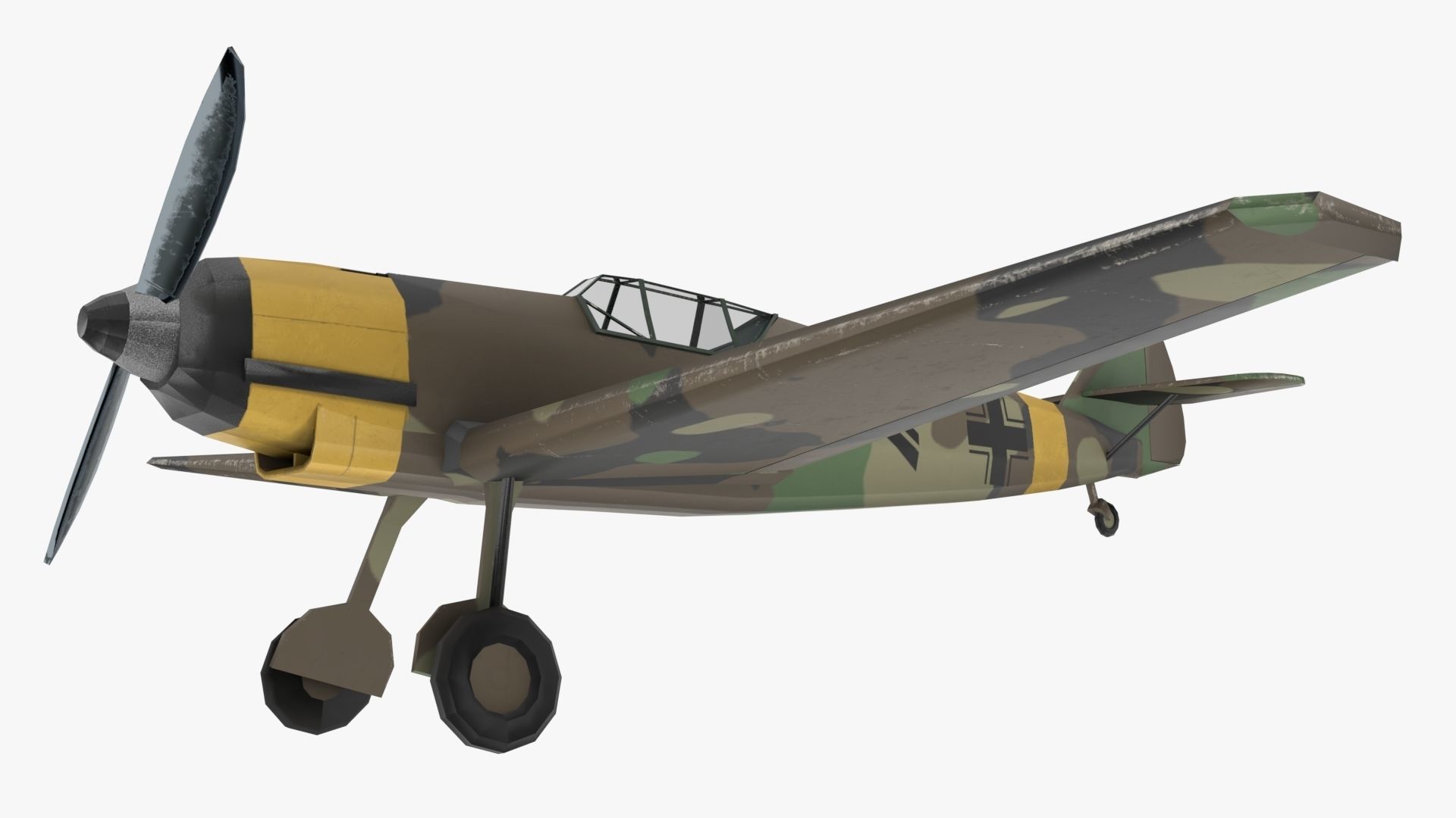 Messerschmitt Bf109B  Low-poly 3D model_13