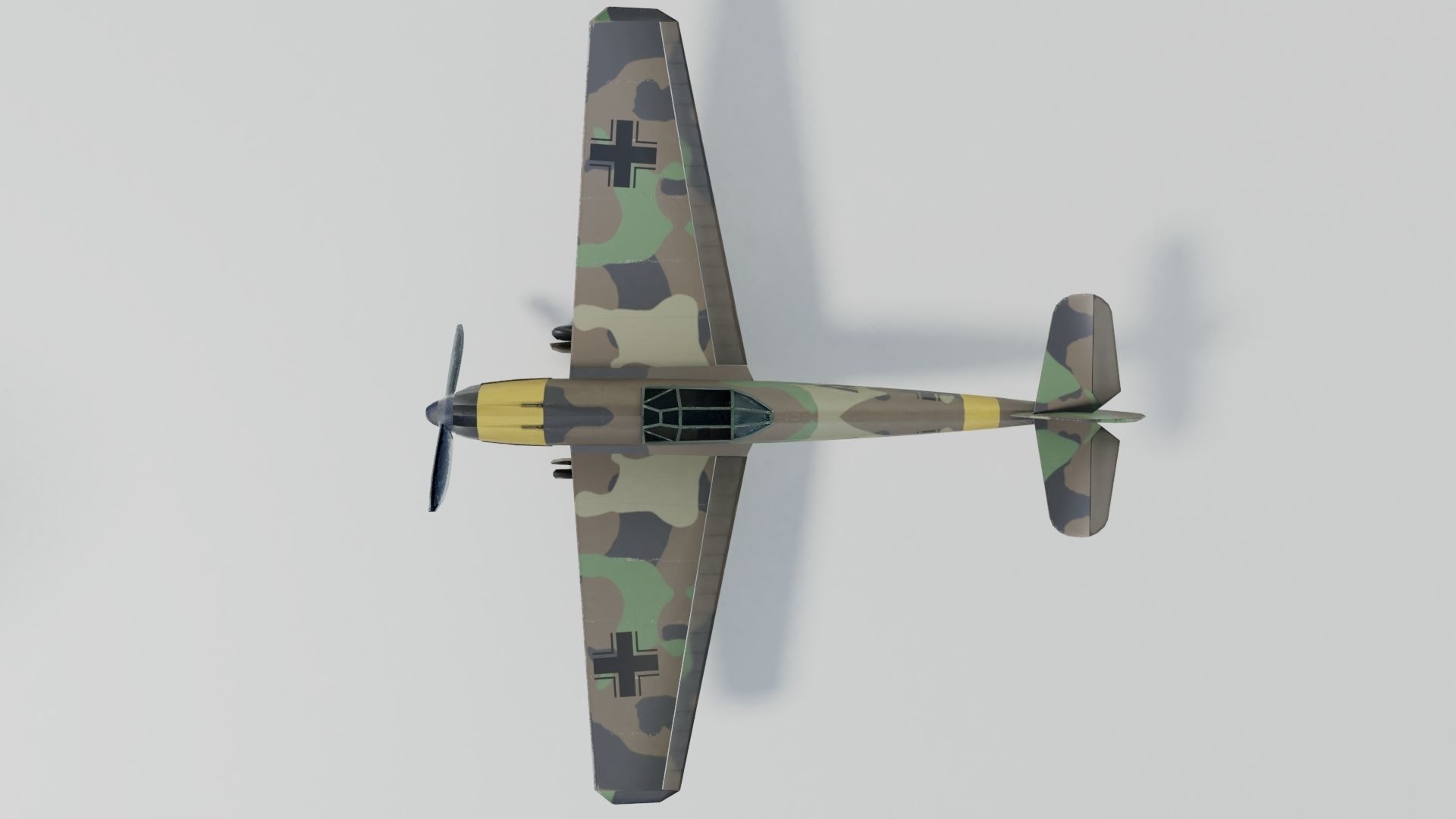 Messerschmitt Bf109B  Low-poly 3D model_4