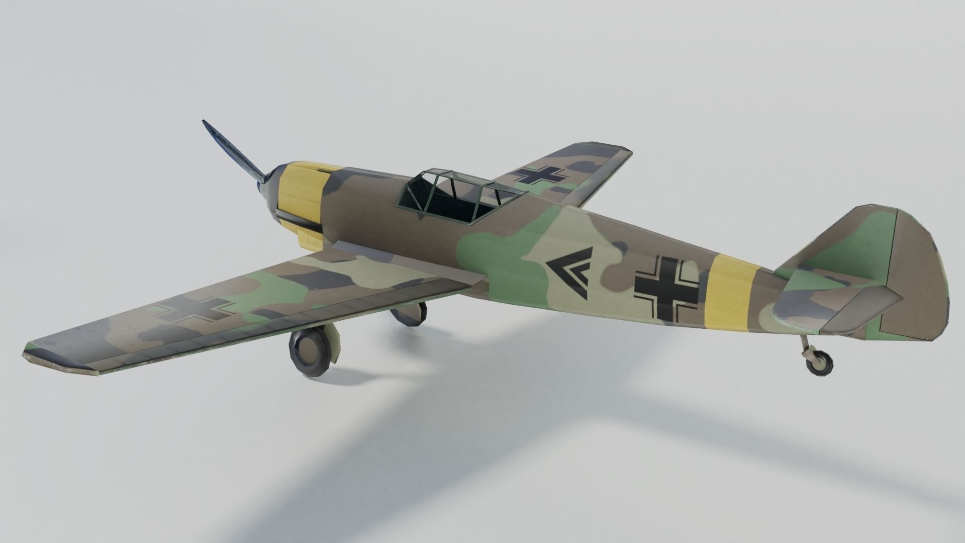 Messerschmitt Bf109B  Low-poly 3D model_5