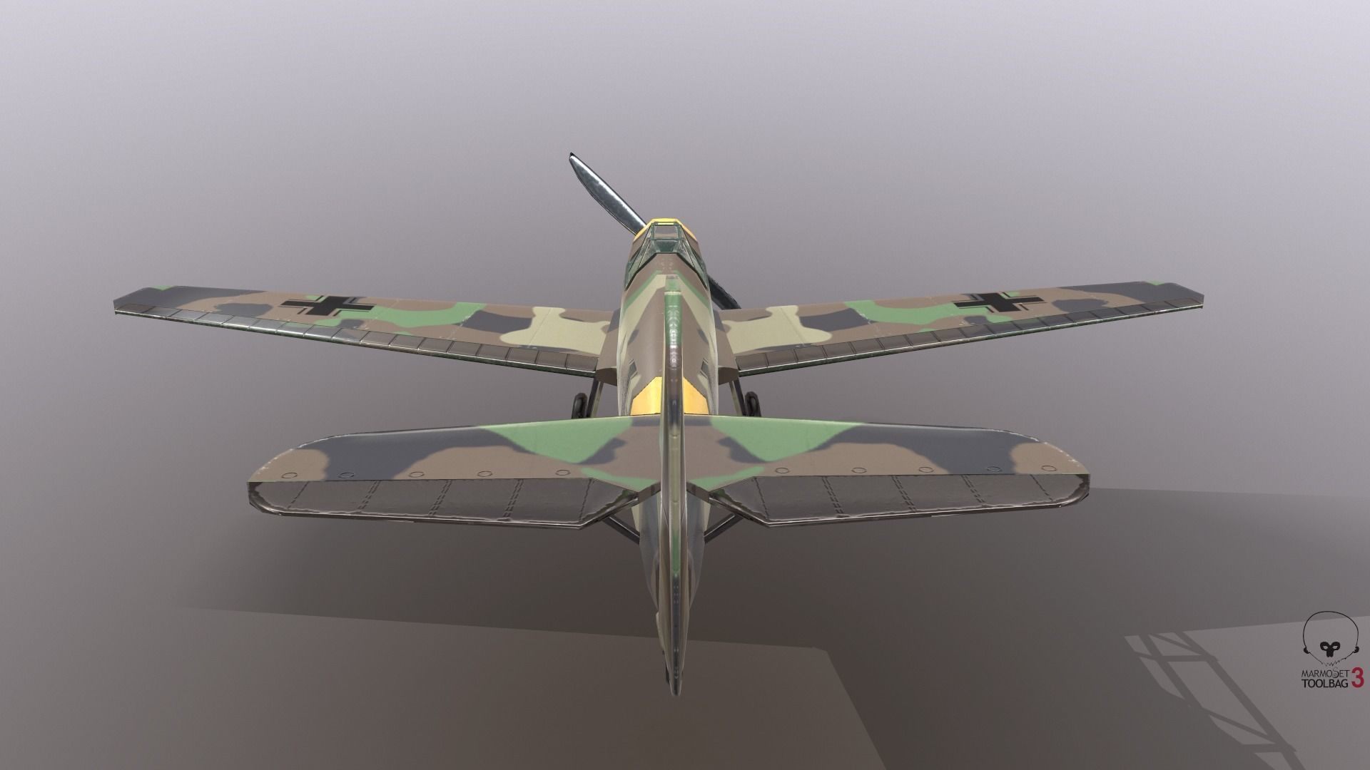 Messerschmitt Bf109B  Low-poly 3D model_11