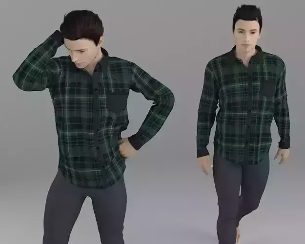 3 D Male Shirt with Pocket