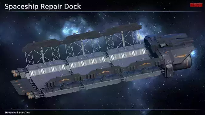 Repair Dock Space Station Low-poly 3D model