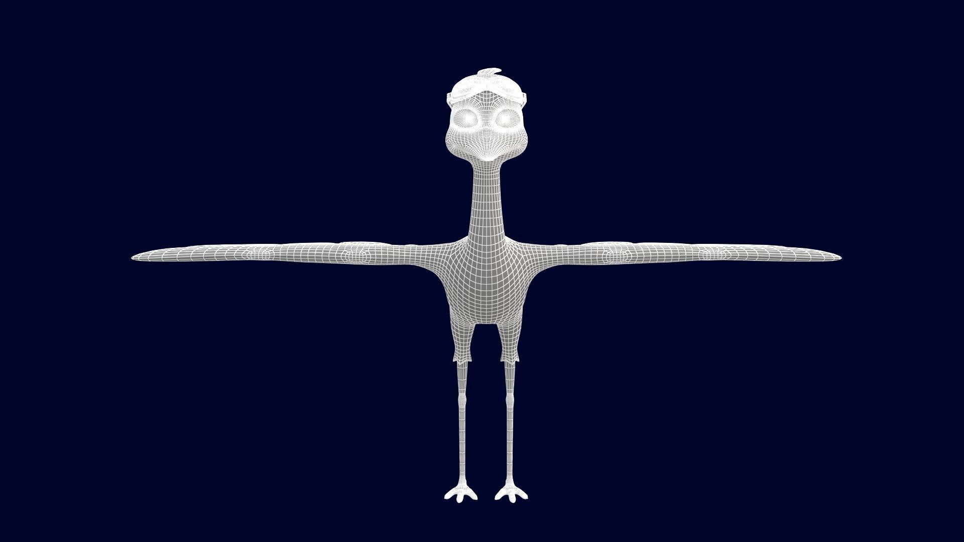 Asset - Cartoons - Character - Animals - Rig - Stork  Low-poly 3D model_7